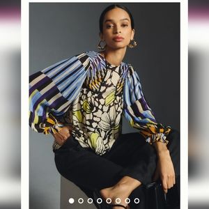 Anthropologie Bl^nk Miranda Peasant Blouse Medium